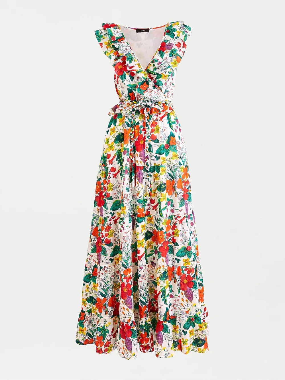 J crew Ruffle-front maxi dress in Ratti® island botanical print